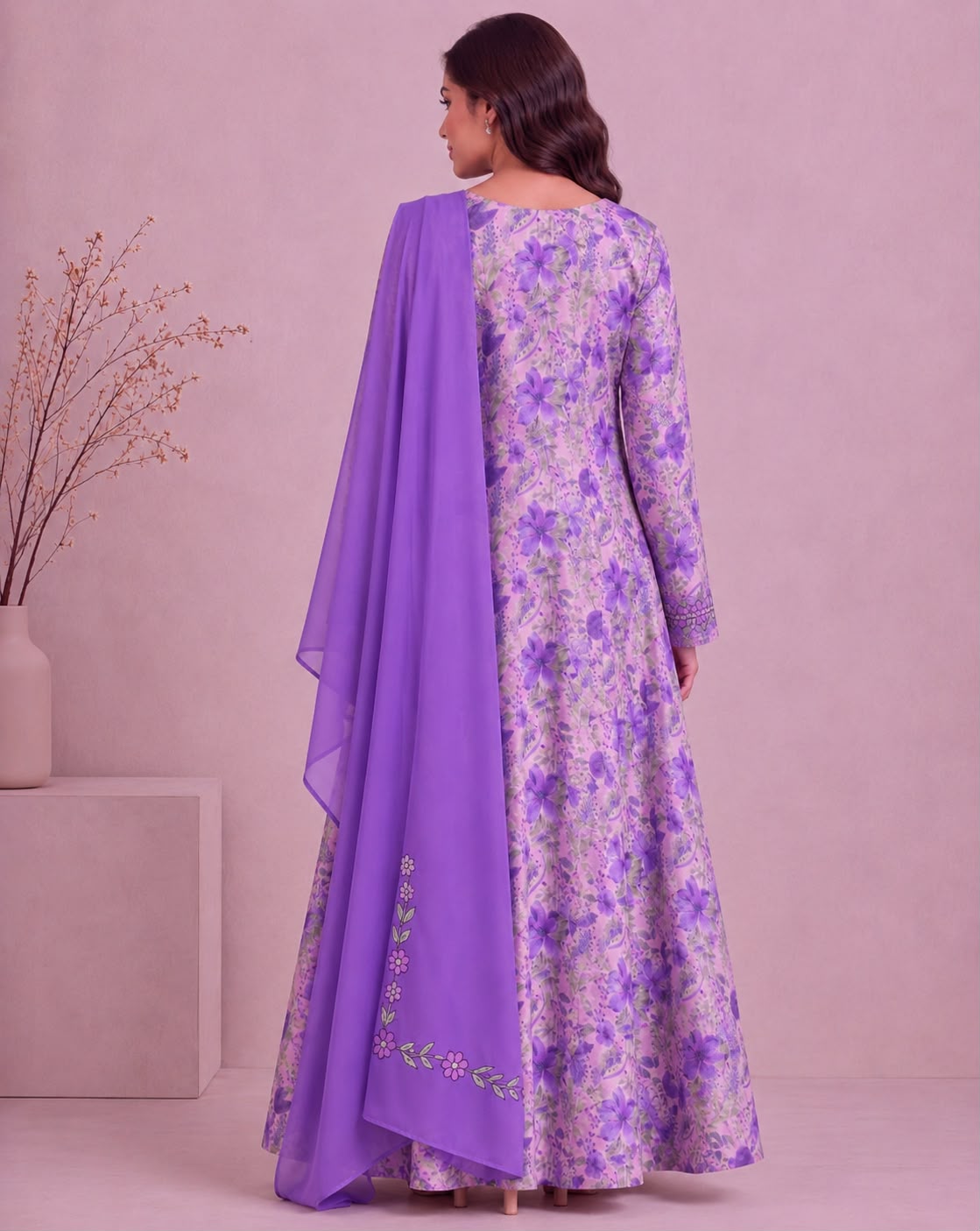 Yasmeen Al Khaleej Mukhawar With Shela - Vibrant Purple – B 5