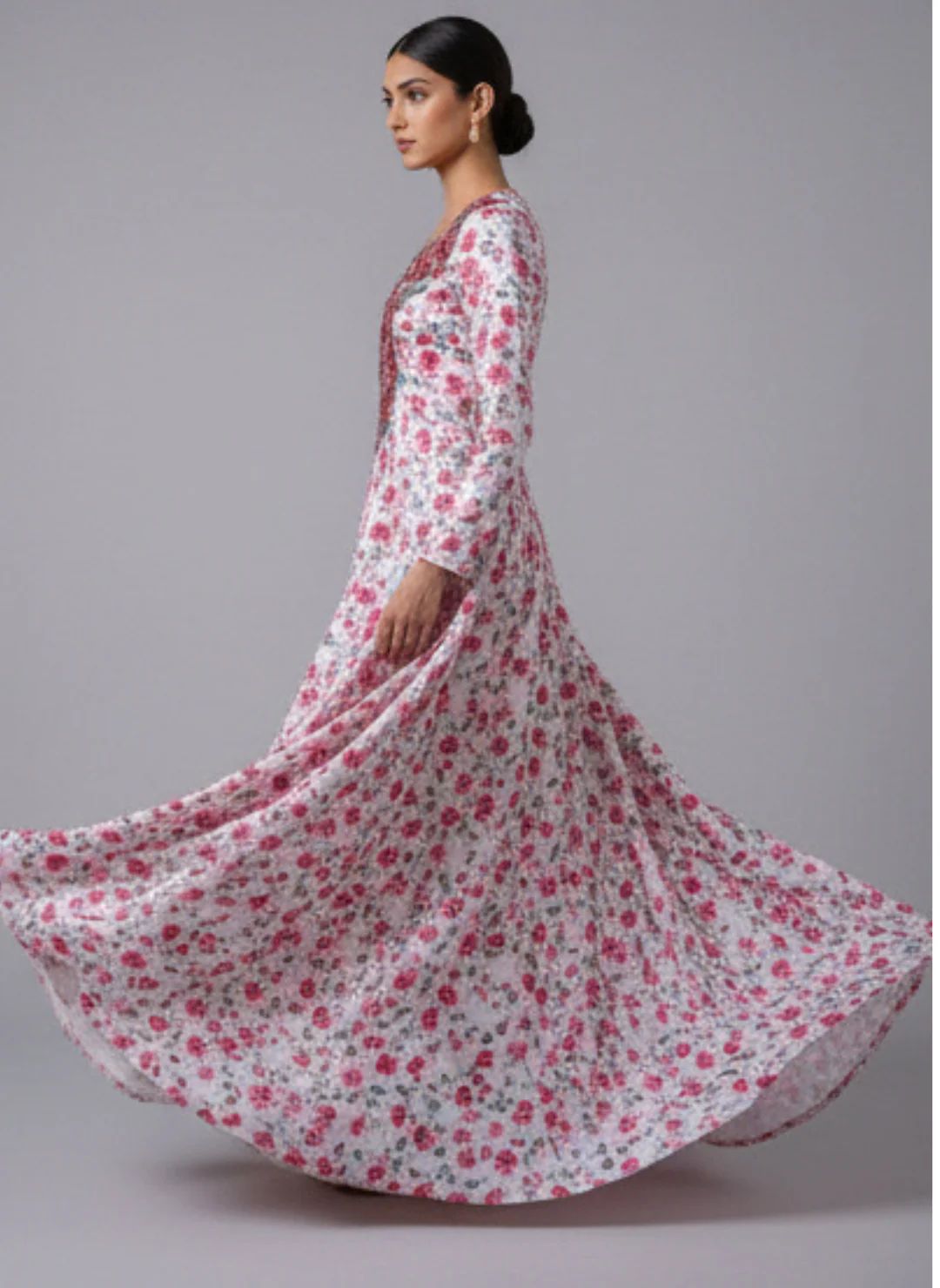 Elegant Floral Embroidered Mukhawar -White & Red  (C5)