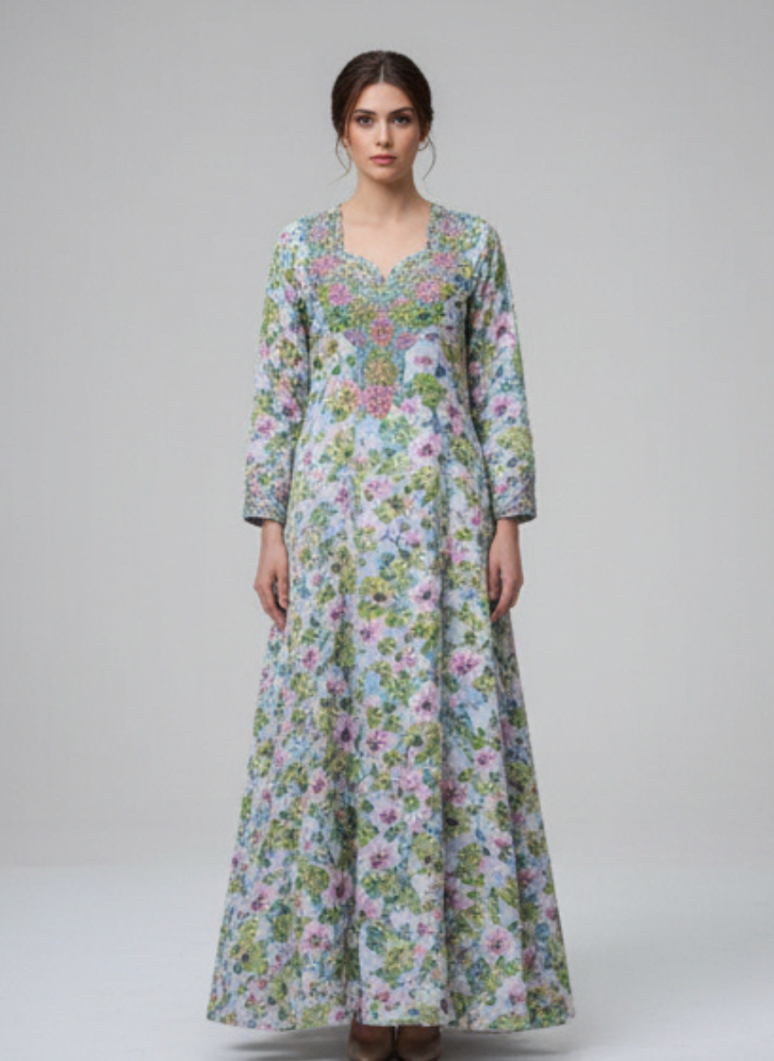Luxury Embroidered Cotton Mukhawar with shaila (B4)