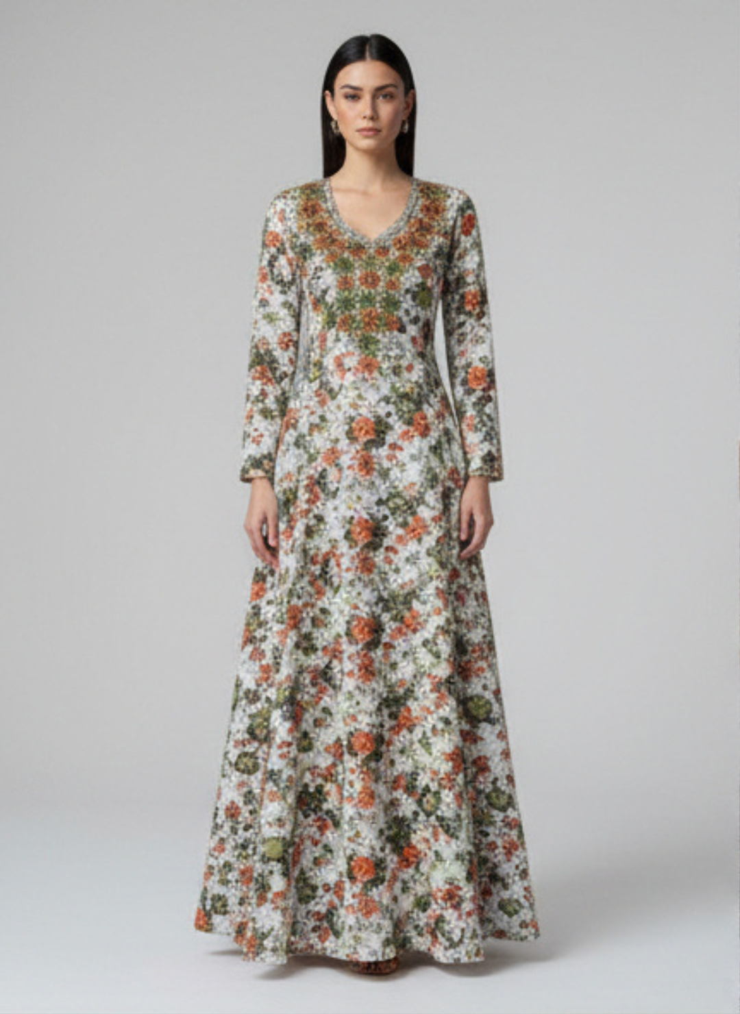 Luxury Embroidered Cotton Mukhawar with shaila (B7 O,R)