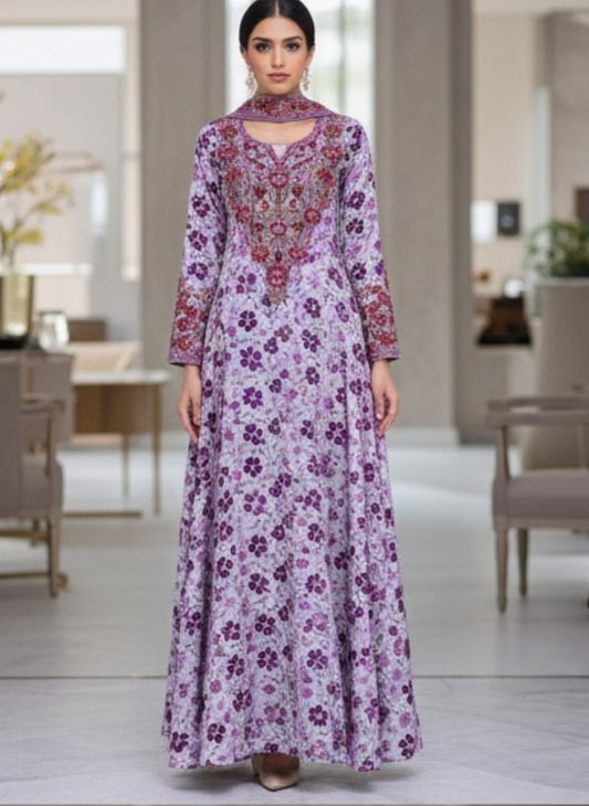 Luxury Embroidered Cotton Mukhawar with shaila (B1 R,P)