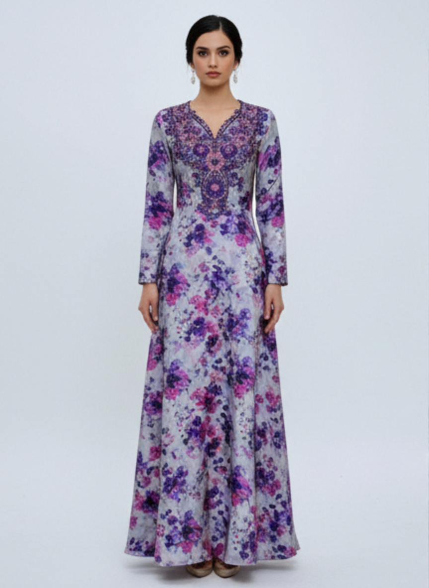 Luxury Embroidered Cotton Mukhawar with shaila (B4)