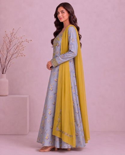 Yasmeen Al Khaleej Mukhawar With Shela - Silver Grey – B 4