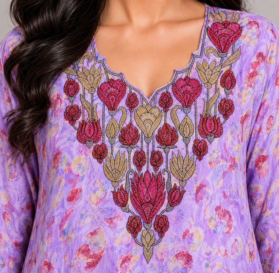 Rabea Al Ward Cotton Mukhawar Pink & Red - C2