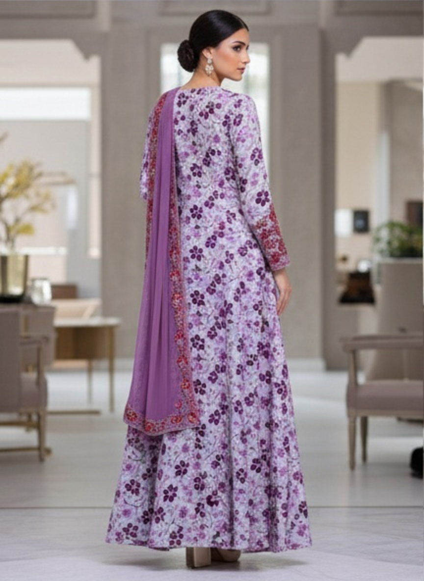 Luxury Embroidered Cotton Mukhawar with shaila (B1 R,P)