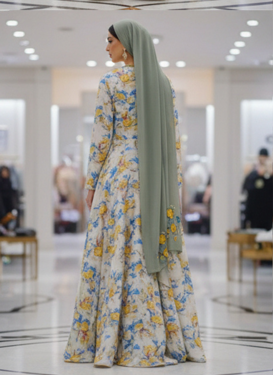 Luxury Embroidered Cotton Mukhawar with shaila (B6)