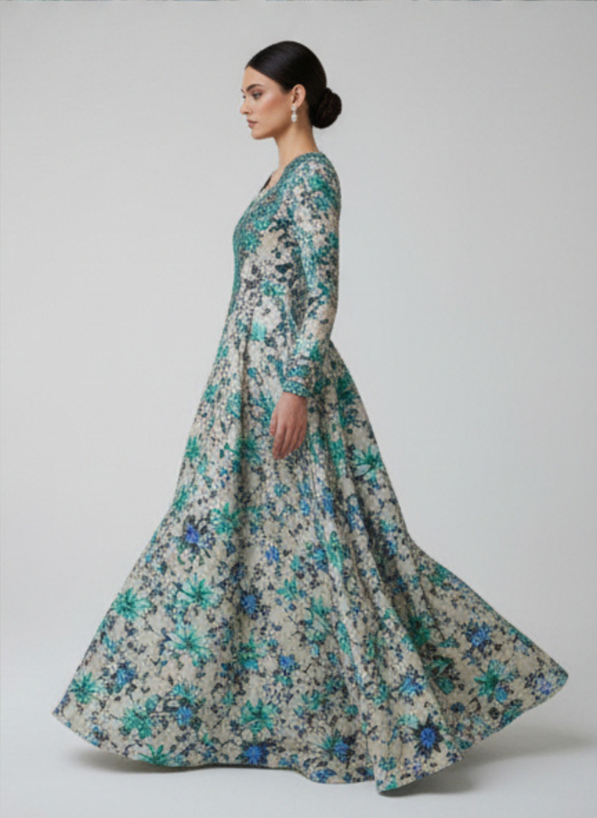 Luxury Embroidered Cotton Mukhawar with shaila (B4)