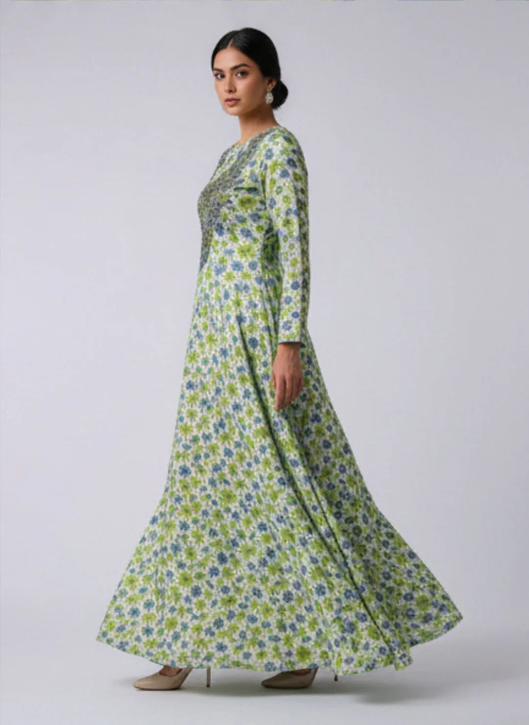 Elegant Floral Embroidered Mukhawar -Green  (C8)
