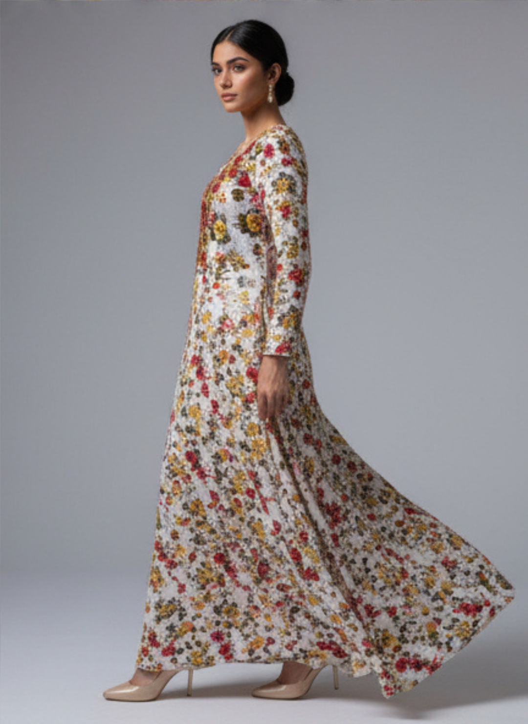 Luxury Embroidered Cotton Mukhawar with shaila (B7 O,R)