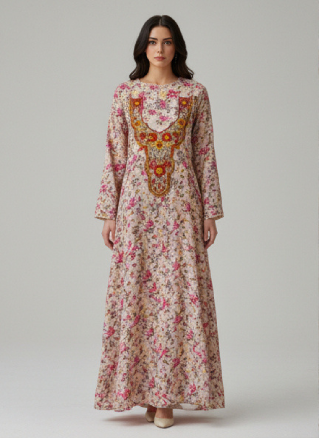 Luxury Embroidered Cotton Mukhawar with shaila (B3)