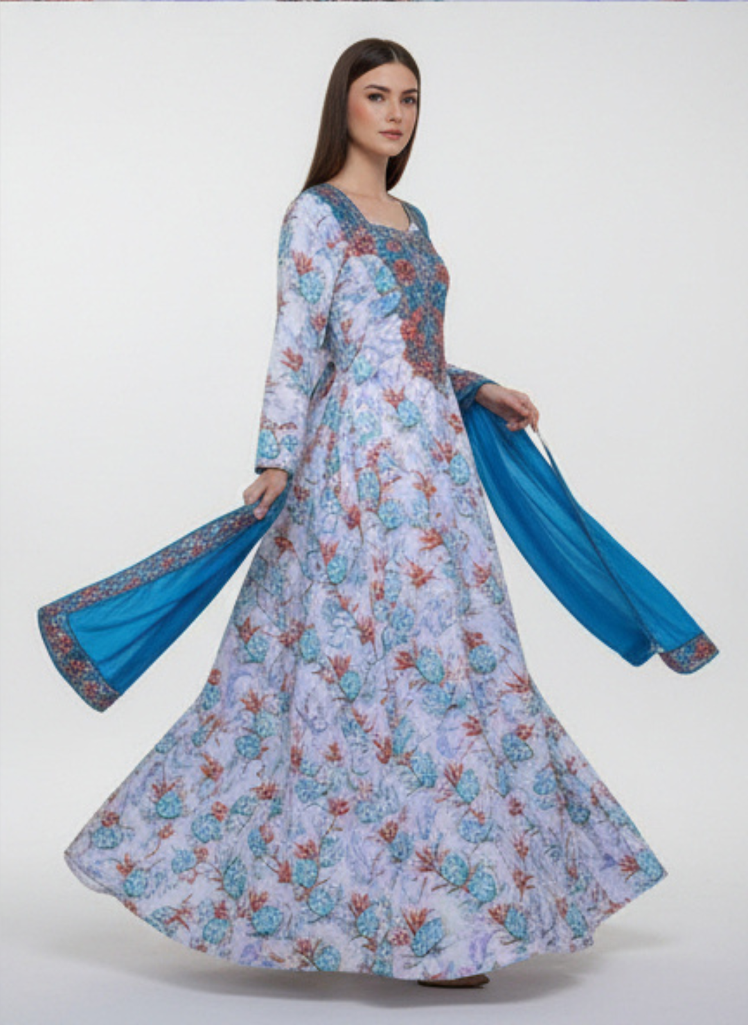 Luxury Embroidered Cotton Mukhawar with shaila (B6)