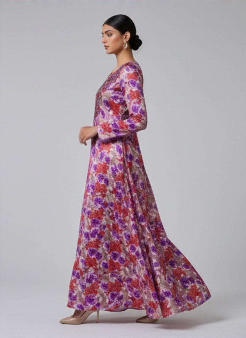 Luxury Embroidered Cotton Mukhawar with shaila (B1 R,P)