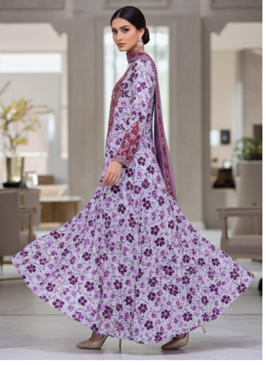 Luxury Embroidered Cotton Mukhawar with shaila (B1 R,P)