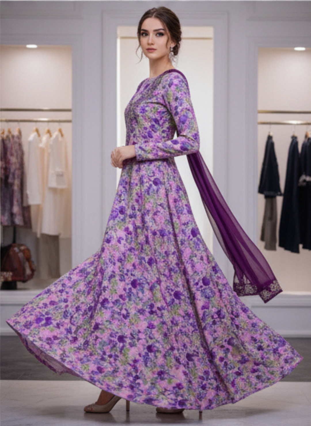Luxury Embroidered Cotton Mukhawar with shaila (B5)