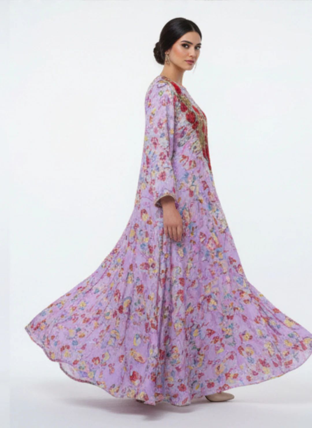 Elegant Floral Embroidered Mukhawar - RED & PINK (C2)