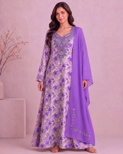 Yasmeen Al Khaleej Mukhawar With Shela - Vibrant Purple  – B 5