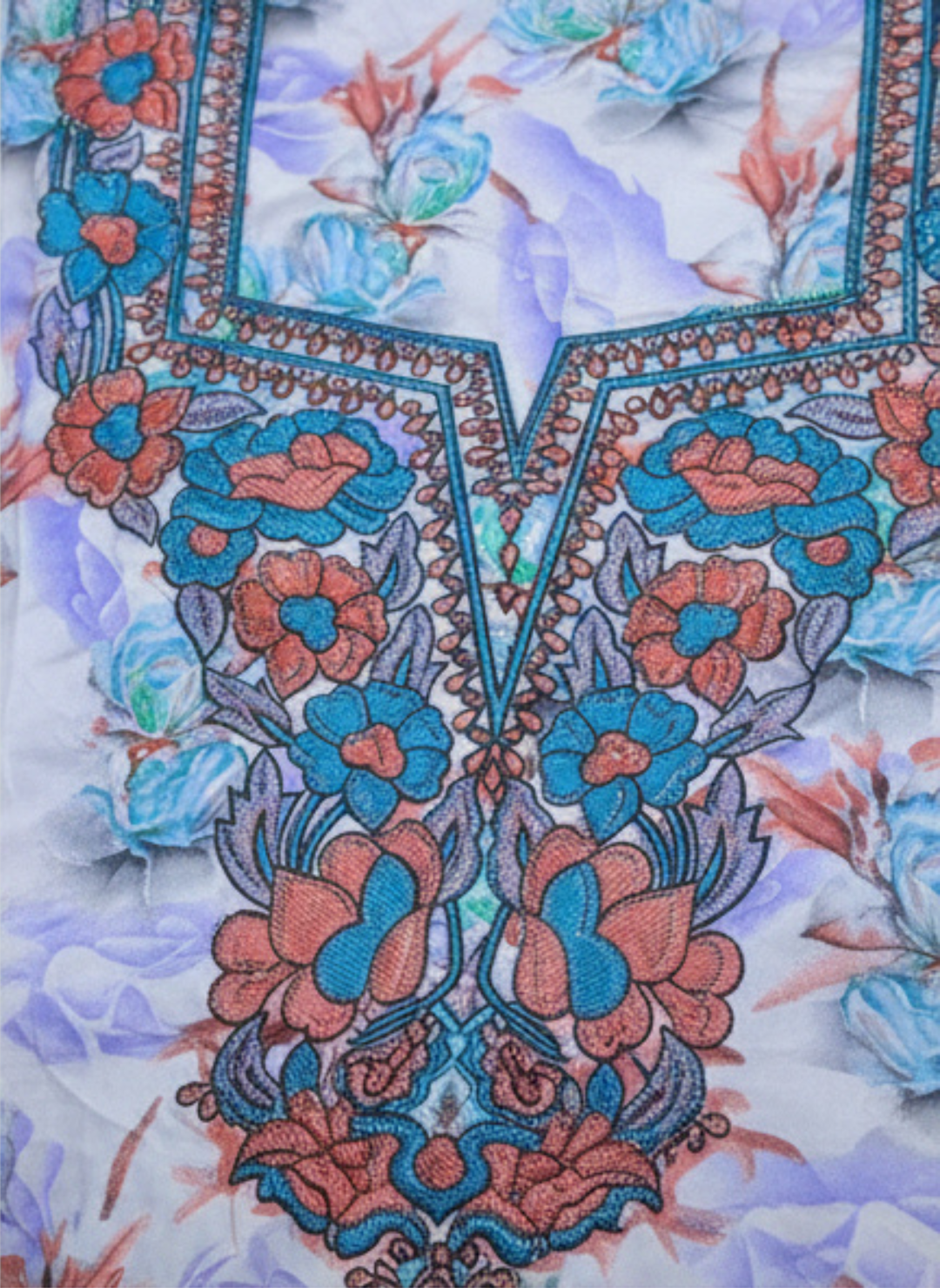 Luxury Embroidered Cotton Mukhawar with shaila (B6)