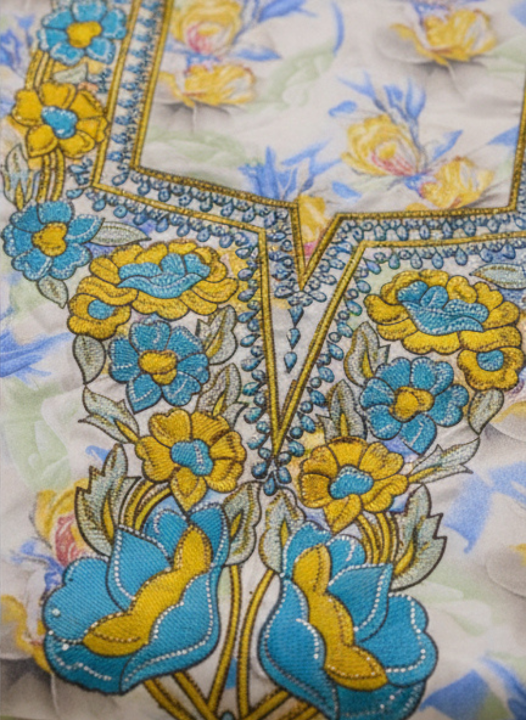 Luxury Embroidered Cotton Mukhawar with shaila (B6)