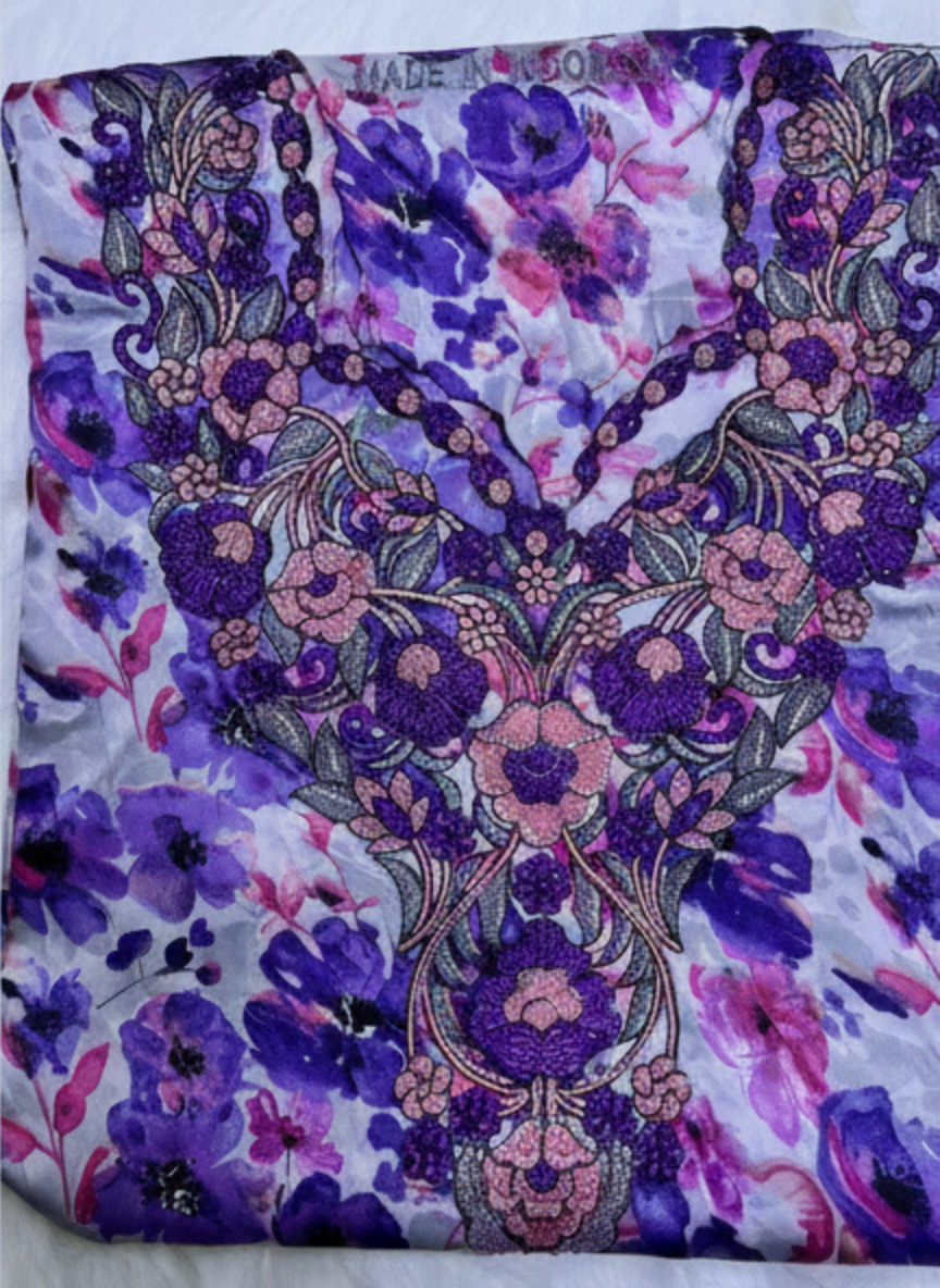Luxury Embroidered Cotton Mukhawar with shaila (B4)