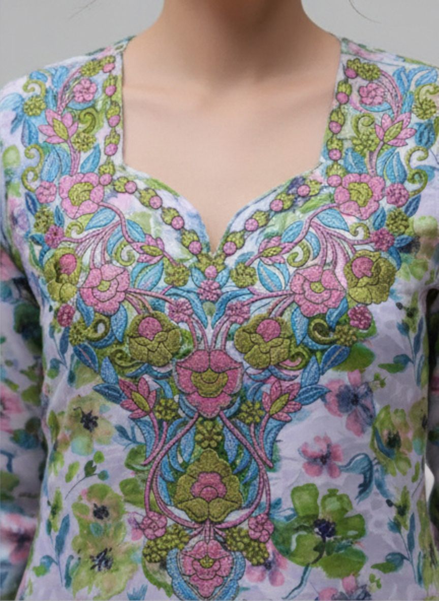 Luxury Embroidered Cotton Mukhawar with shaila (B4)