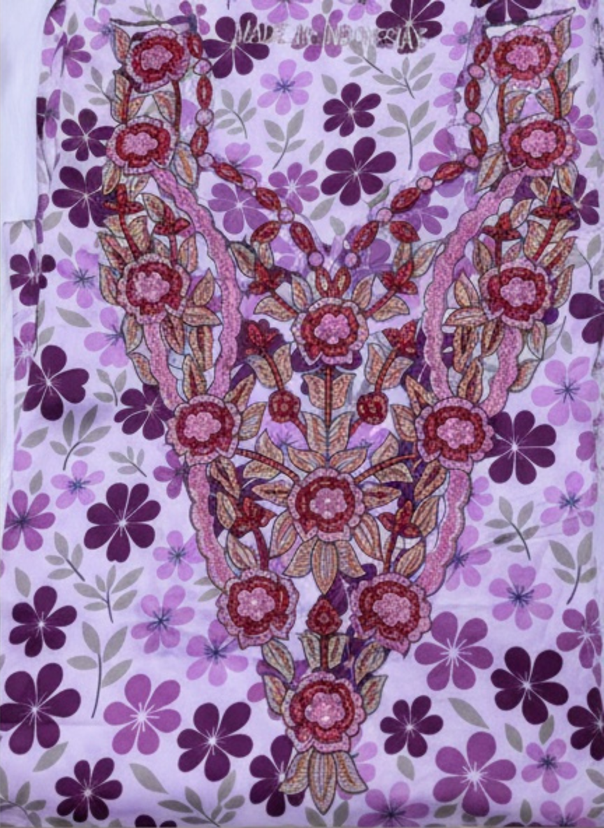 Luxury Embroidered Cotton Mukhawar with shaila (B1 R,P)