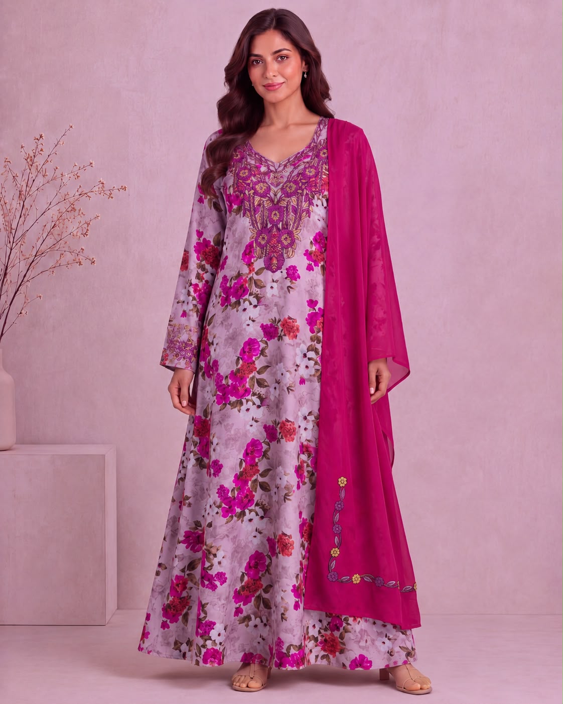 Yasmeen Al Khaleej Mukhawar With Shela - Blush Pink – B 2