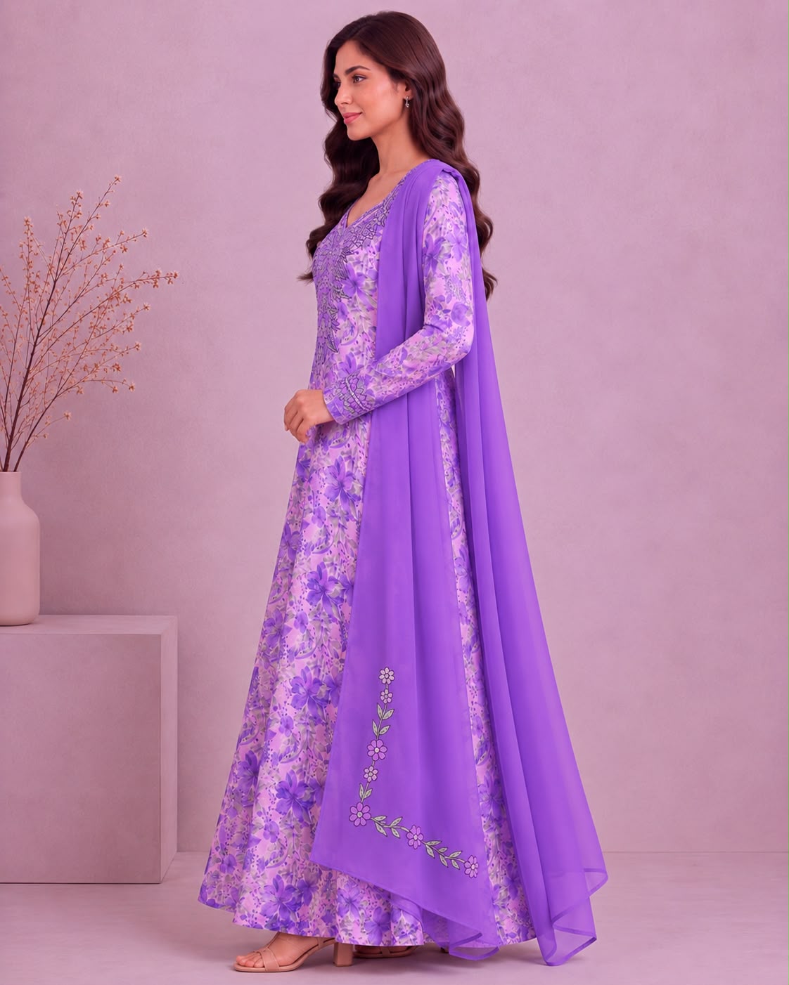 Yasmeen Al Khaleej Mukhawar With Shela - Vibrant Purple  – B 5