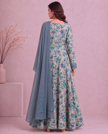 Yasmeen Al Khaleej Mukhawar With Shela - Sage Green – B 3