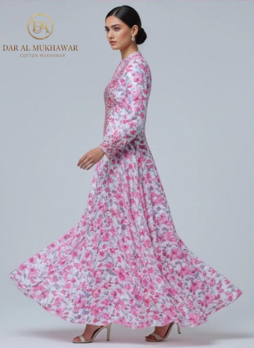 Elegant Floral Embroidered Mukhawar -pink (C1)