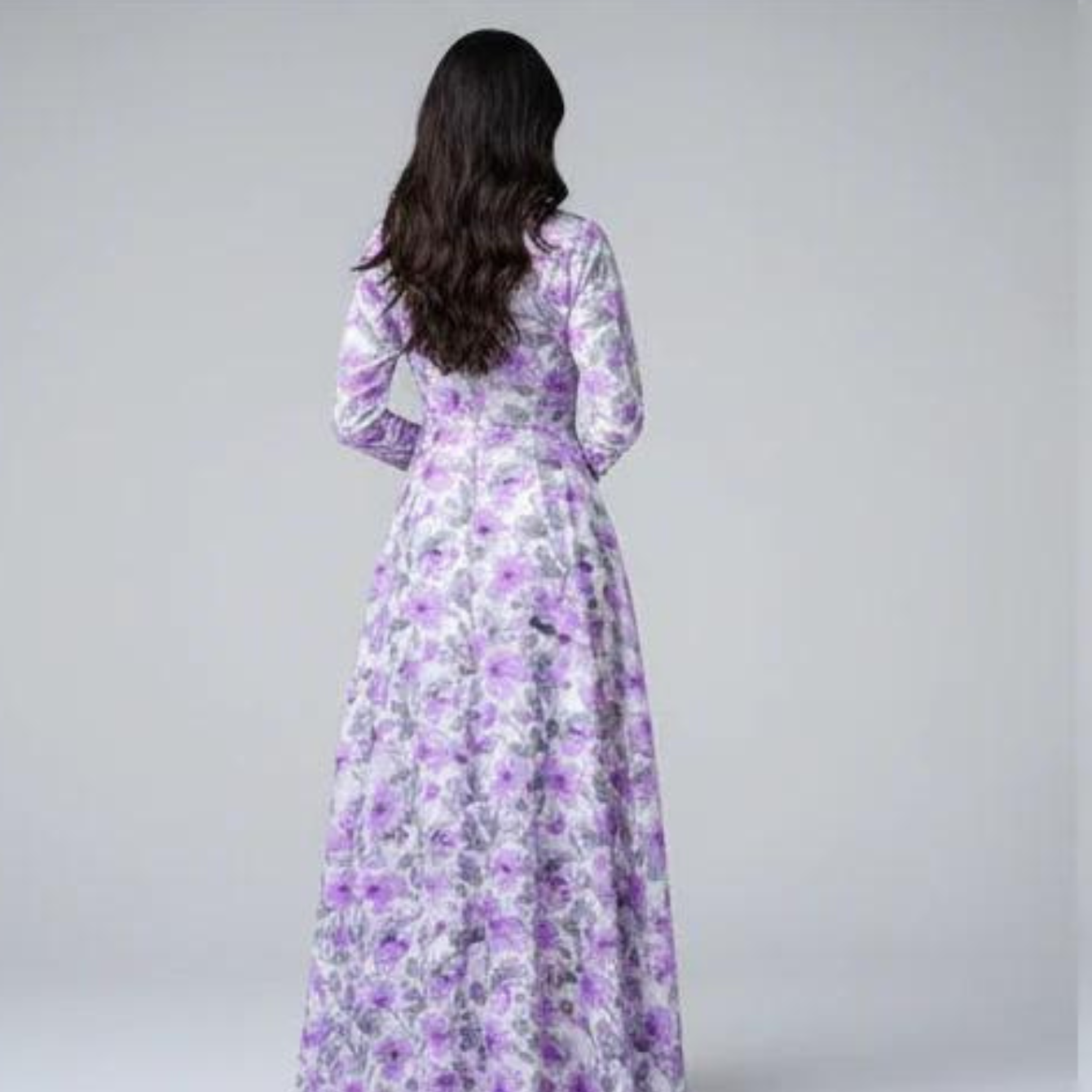 Elegant Floral Embroidered Mukhawar -purple  (C1)