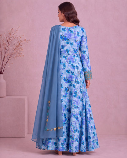 Yasmeen Al Khaleej Mukhawar With Shela - Ice Blue – B 2