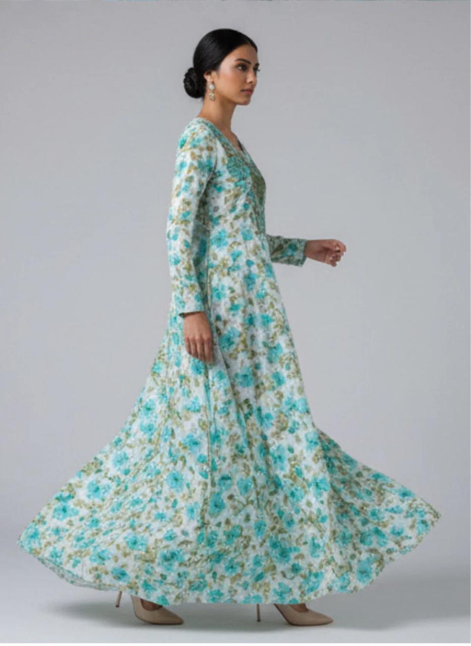 Elegant Floral Embroidered Mukhawar -C GREEN  (C1)