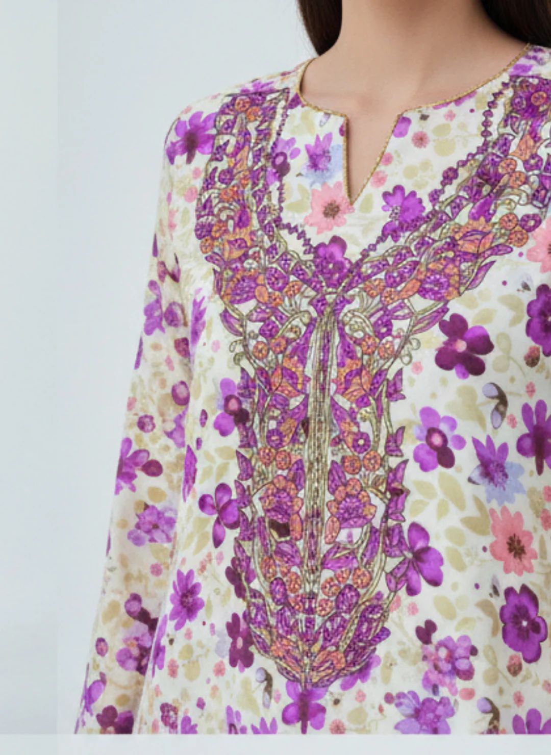 Elegant Floral Embroidered Mukhawar -  (C3)