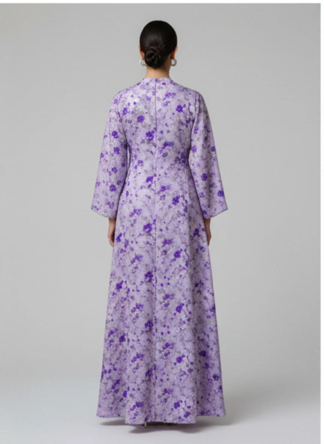 Elegant Floral Embroidered Mukhawar -Purple  (C7)