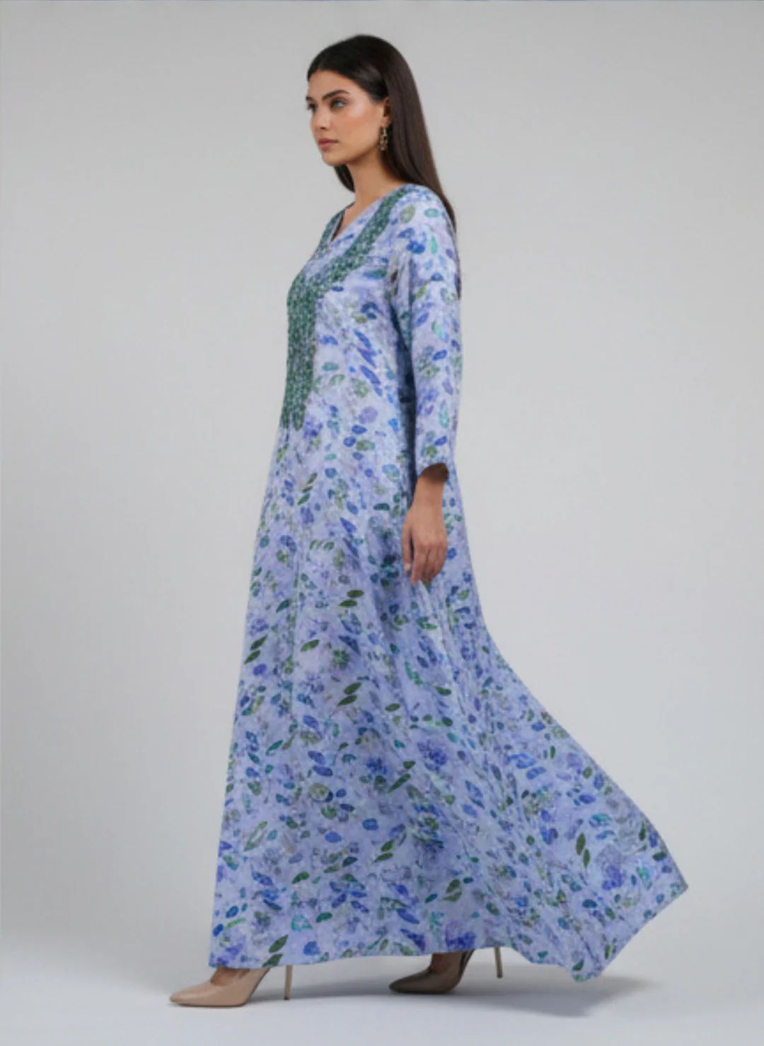 Elegant Floral Embroidered Mukhawar -Blue  (C6)
