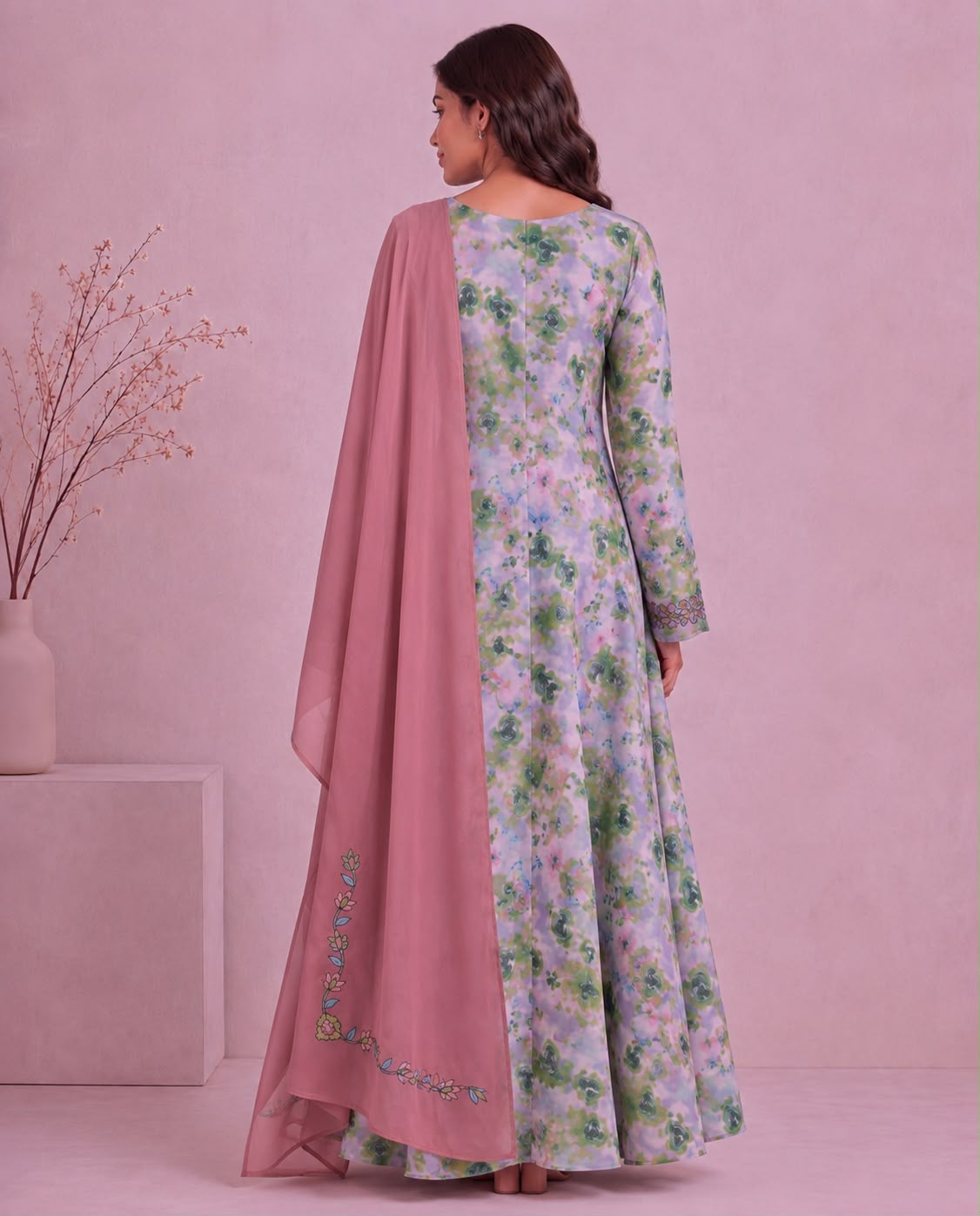 Yasmeen Al Khaleej Mukhawar With Shela - Dusty Pink – B 4