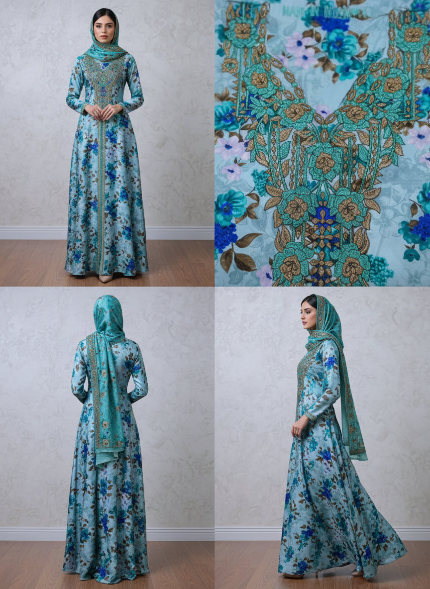 Luxury Embroidered Cotton Mukhawar with shaila ( B 2 CG, PINK)
