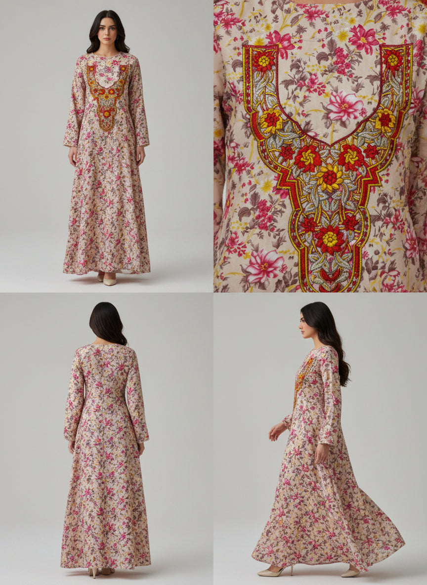 Luxury Embroidered Cotton Mukhawar with shaila (B3)