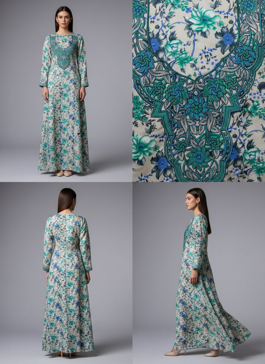 Luxury Embroidered Cotton Mukhawar with shaila (B3)