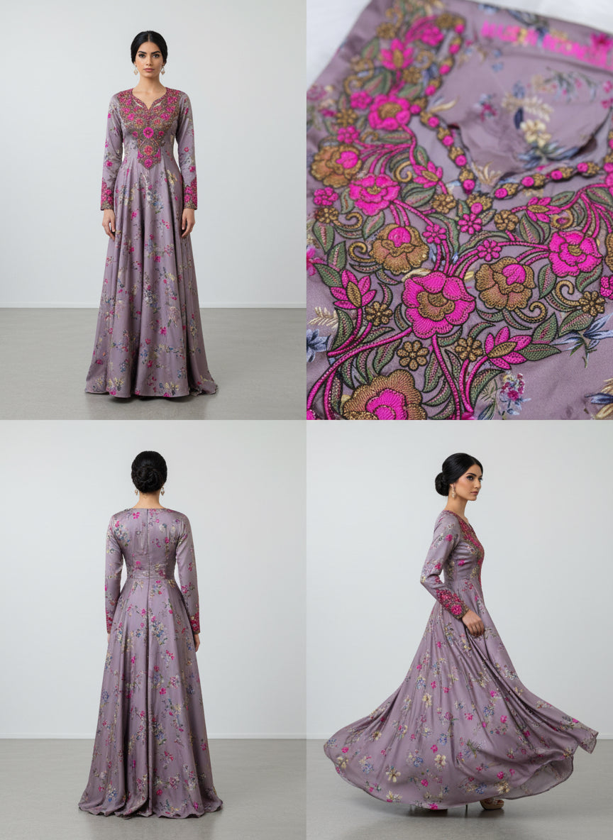 Luxury Embroidered Cotton Mukhawar with shaila (B4)
