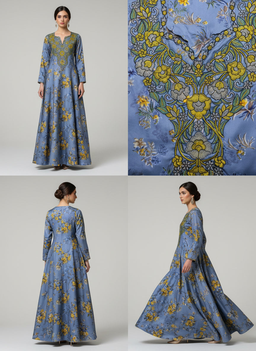 Luxury Embroidered Cotton Mukhawar with shaila (B4)