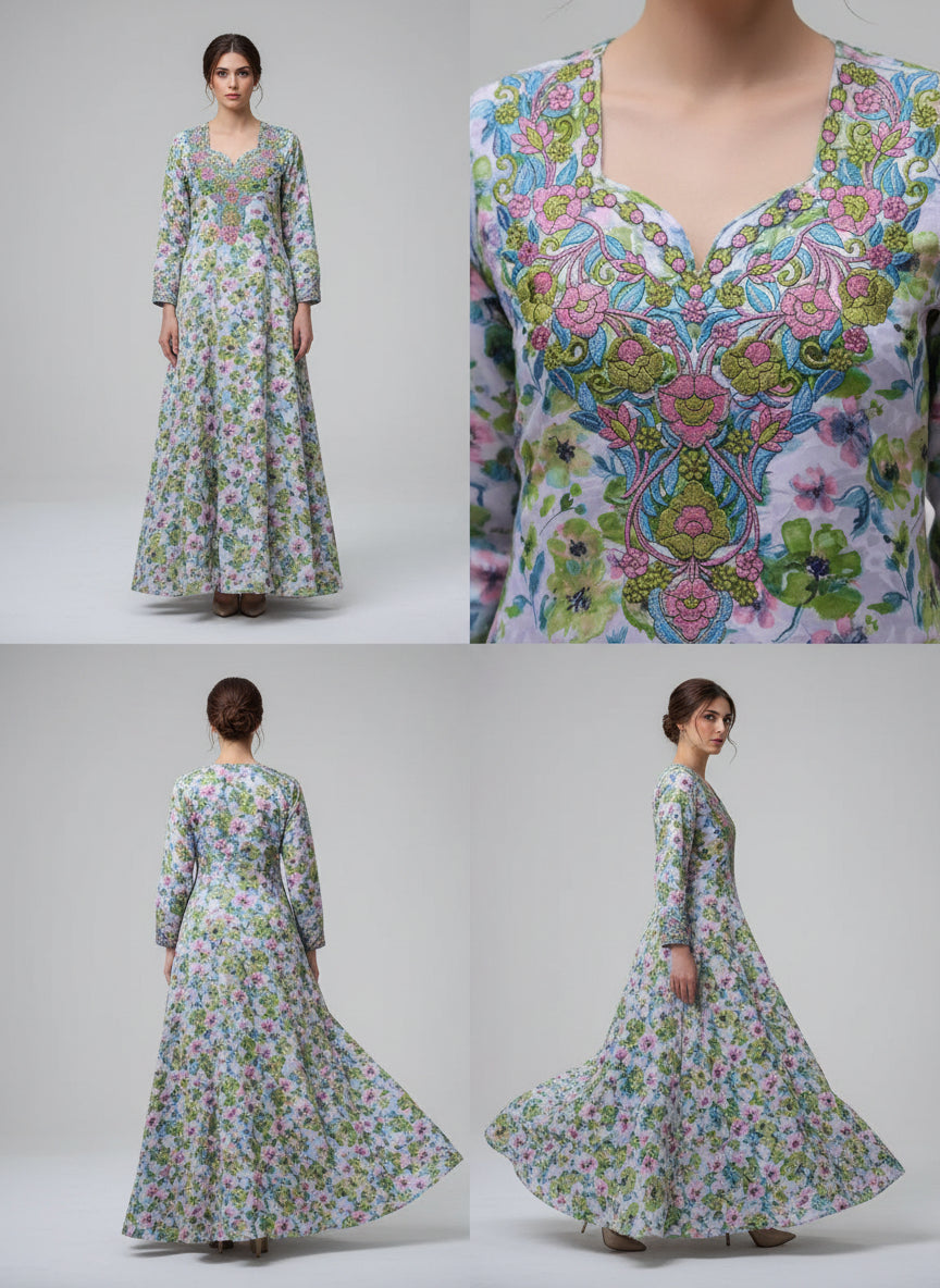 Luxury Embroidered Cotton Mukhawar with shaila (B4)