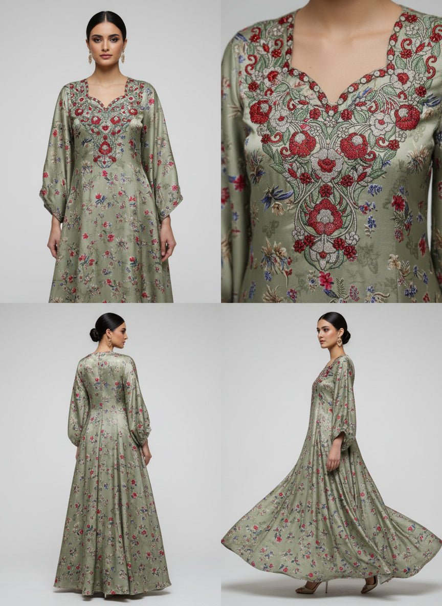 Luxury Embroidered Cotton Mukhawar with shaila (B4)