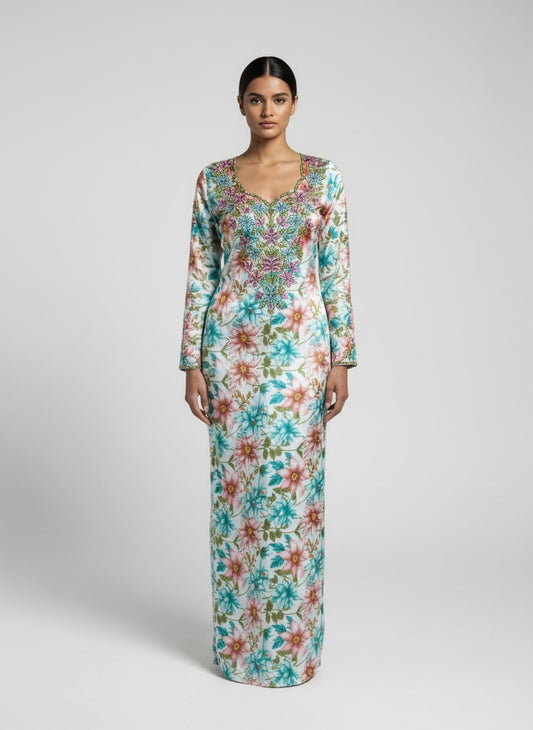 Elegant Floral Embroidered Mukhawar -Pink & Purple   (C6)