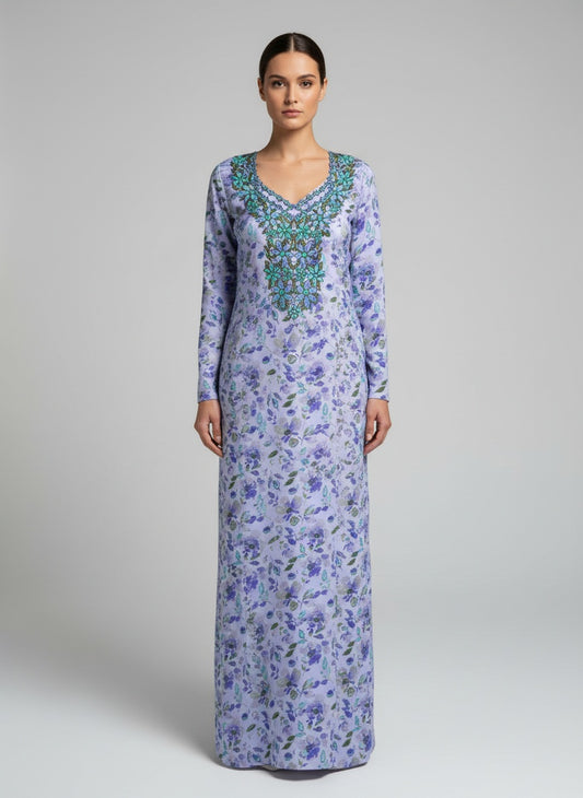Elegant Floral Embroidered Mukhawar -Blue  (C6)