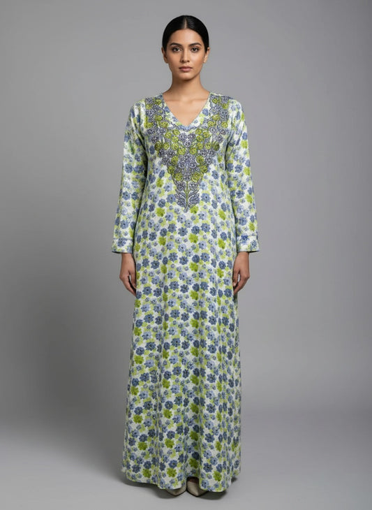 Elegant Floral Embroidered Mukhawar -Green  (C8)